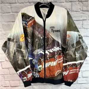 Vintage 1990's Tyvek Jacket Jeff Gordon Nascar Windbreaker Coat Graphic XL